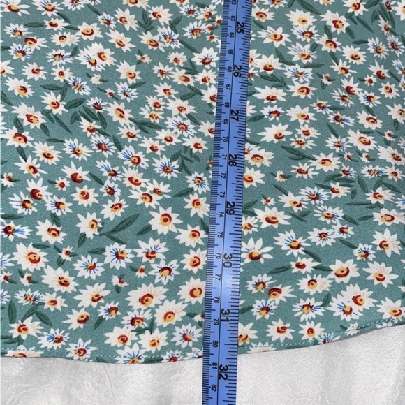 SHEIN Puff Sleeve Ruched Front Floral Dress X-Small - Picture 13 of 15